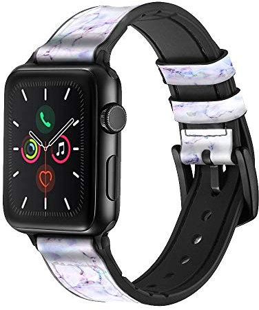 Innovedesire Seamless Pink Marble Cinturino in Pelle e Silicone Smartwatch per Apple Watch iWatch Taglia 42mm/44mm
