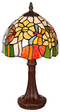 Lampe im Jugend-Stil 8 Zoll Libelle, edel, Rose Dekorationslampe, Mosaiklampe, Glaslampe, Leuchte,Tischlampe, Tischleuchte (Tiff 154)