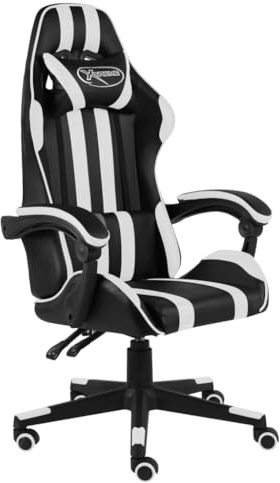 vidaXL Sedia da Gaming Poltroncina Relax Arredo Moderna Elegante Robusta Lavoro Relax Arredo Arredamento Casa Nero e Bianco in Similpelle