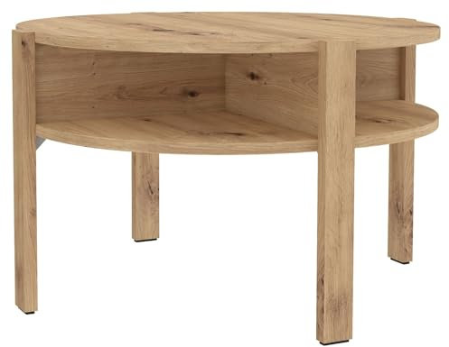 Forte TOBAGO Couchtisch, Holzwerkstoff, Artisan Eiche, B x H x T: 74,4 x 45,5 x 74,4 cm