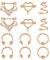 Zolure Chirurgenstahl Brustwarzenpiercing Fake Nippelpiercing Clip On Herz Brust Piercing Faux Körper Schmuck für Herren Damen 12 Stück