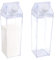 Jodsen Milk Carton Water Bottle,2 Pack Clear Square Juice Refill Water Bottle,500ml Reusable Cute Container for Outdoor Indoor Travel Activities (500ML)