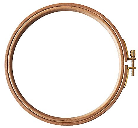 BabySnap Stickrahmen aus Holz mit Schraube aus Messing, rund, Sticken, verstellbar 4-11 Zoll (21cm)