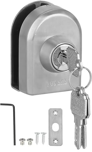 Serratura per Cancello Scorrevole a Spinta Antifurto Anti-Pry Foam Pad Serrature per Porte in Vetro Senza Telaio in Acciaio Inossidabile per Vetro 10-12 Mm