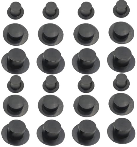 TOYANDONA 60pcs Christmas Mini Black Top Hats, Mini Snowman Hats DIY Snowman Ornament Kit Miniature Top Hats for Art and Crafts ( Three sizes of large, medium, and small| Mixed Style )