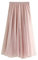 SotRong Tüllrock Lang Damen Elegant Elastisch Hohe Taille Mesh Plissee Maxirock Ballett Hochzeit Party Abschlussball Sommerrock Rosa