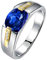 Gualiy Damenring Weissgold 18 Karat, Verlobungsring Weißgold Saphir Zweifarbig mit Saphir und Diamant 1.4 Carat Ringe Hochzeit Damen Größe 52 (16.6)
