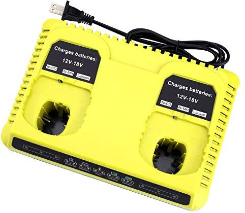 2 Ports P117 Fast Charger for Ryobi 18V Battery ONE+ Max Lithium P100 P102 P103 P105 P107 P108 P117 P118 12V-18V Li-Ion NiCd NiMh Battery