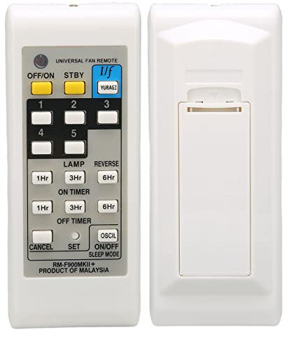 ASHATA Mando a Distancia Universal para Ventilador Eléctrico, Mando a Distancia de Repuesto para Ventilador Eléctrico, Diseño Ergonómico, para Oficina de Hotel en Casa(RM-F900MK)
