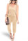 REORIA Damen Ärmellos Elastische Taille Jumpsuit mit Taschen Aprikose M