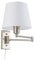 B·LED BARCELONA LED BarcelonaLED Moderne nordische Chrom-Wandleuchte mit Gelenkarm, Stecker, Kabel und Schalter, Lampenschirm aus weißem Stoff, E27-Fassung, zum Lesen, Schlafzimmer, Nachttisch, Hotel