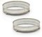 20 cm Set Of 2 Mirror Glass Candle Plate Stand | Silver Metal 2 Piece Round Mirror Glass Display Candle Plate | Mirrored Candle Tray Vanity Perfume Tray