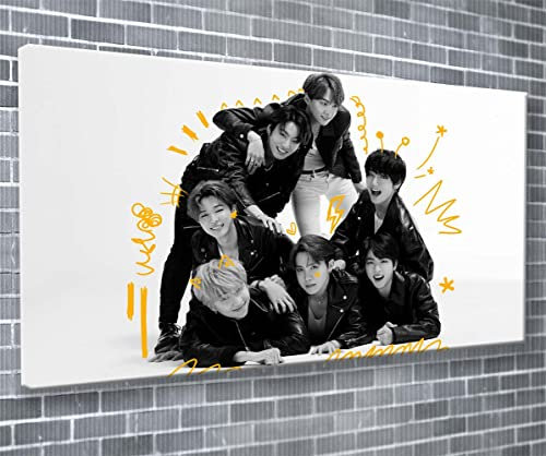 XXL-Fandruck koreanisches Popband Boy Band BTS Musikkünstler, Leinwand, Wanddekoration, fertig zum Aufhängen, 140 x 61 cm