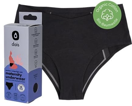 dais saugfähige Unterwäsche für (werdende) Mamas (V-Shape High Waist) • Saugstarke Unterhosen Damen • Bei Blutung & Wochenbett… (1, XL/XXL)