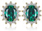 JewelryPalace Prinzessin Diana Kate Middleton 2.5ct Simulierte Smaragd Ohrstecker Silber 925 Damen, Schmuck Set Grün, Ohrringe Silber Edelstein Mädchen, Ohrstecker Silber mit Stein Frauen Vergoldet