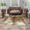 AROGAN Western Decor Kunstfell-Teppich aus Rindsleder, hochwertige Tierhaut, Kuhfell-Teppich, stabile Kuhfell-Teppiche für Wanddekoration, Western-Bodenteppich für Schlafzimmer, Wohnzimmer, 1,4 x 15,2