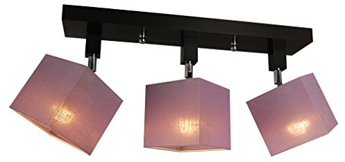 alfalux Deckenlampe Mit 3 Lampenschirmen LED Deckenleuchte Leuchte Lampe Wohnzimmerlampe Schlafzimmerlampe Holz Wohnzimmer Schlafzimmer Deckenleuchten Drehbar Schwenkbar Lila LLS31LIDPR