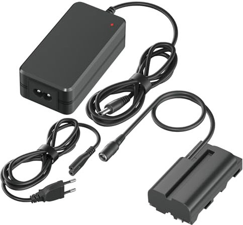 CITYORK F550 AC Netzteil NP-F550 Dummy Akku Adapter Kompatibel für NP F970, F960, F770, F750, F570, F550, F530, F330 Kamera