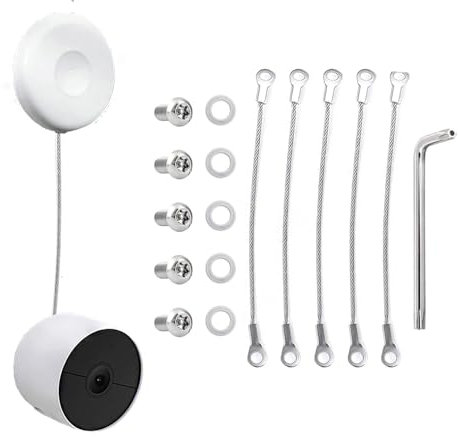 [5 Stück] Anti-Diebstahl-Sicherheitskette für Google Nest Cam (Akku) /Arlo Pro 4/Pro 3/Arlo Ultra/Ultra 2 Kamera, Anti-Drop-Seil, Sicherheitskabel mit Anti-Diebstahl-Schrauben für den Innen- und