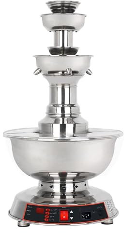 YOtat Wine Fountain Machine, 3-Tier Party Fountain 0~100℃ Adjustment Juice and Wine Fountain with LED Lighted Base, Wine Dispenser Machine for Wedding Bar Party
