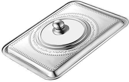 MAGICLULU Edelstahl Topfdeckel Anti-ölspritzer Abdeckung Rechteckiger Kochdeckel Für Küche Hält Speisen Warm Mit Großem Griff Praktisches Küchenwerkzeug