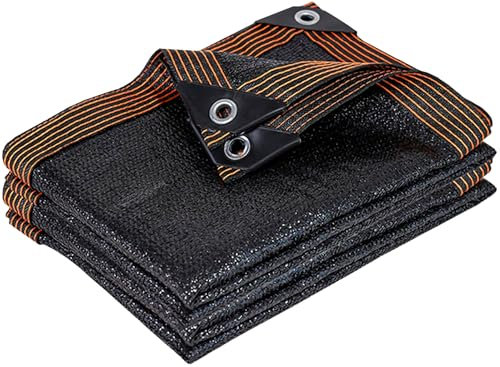 QLOFEI Red de Sombra, 60%-70% de Protección Solar Al Aire Libre Malla Sombra con Ojales, Malla Sombreadora Exterior para Jardín Pérgola Invernadero Césped Gallinero, Fácil de Colgar (Negro-6x6m)