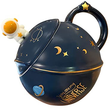 MUCKLILY Tazza Dacqua in Ceramica Con Coperchio E Cucchiaio Delicate Tazze Da Caffè Per Casa E Ufficio