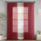 Woaboy Gardinen mit Kräuselband Fenster Voile Vorhänge Wohnzimmer Transparent Sheer Curtains Stores Gardine Schlafzimmer Modern Schlaufengardinen 2er Set 140x245cm (BxH) Wein Rot