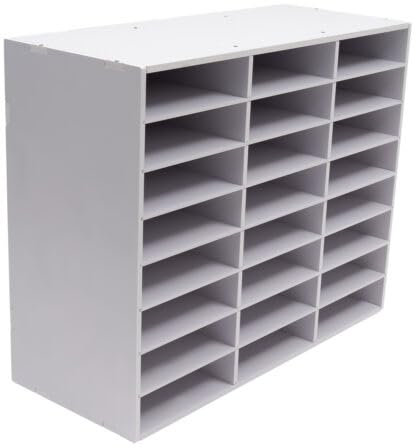 Weiß 3x8 Fächer Ablagefächer 8-Tier A4 Büro Schreibtisch Organizer, Akten Dokumenten Ablage Zeitschriften Halter Brief Papier Magazin Organisator Ordner Regale, für Bücher Zeitschriften Mappen