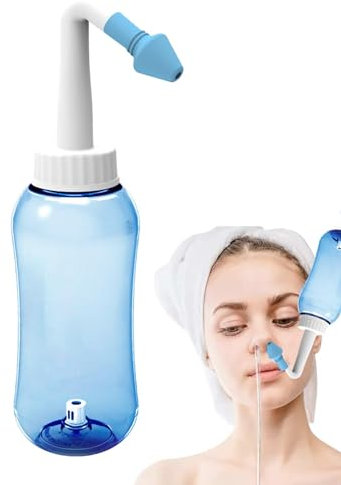 Hugsweet Neti Pot Quetschflasche, Nasenspülflasche | Neti Pot Sinus Spülflasche - 300 ml Druckbewässerungs-Neti-Pot Nasenspülreiniger-Flasche für Erwachsene und Kinder