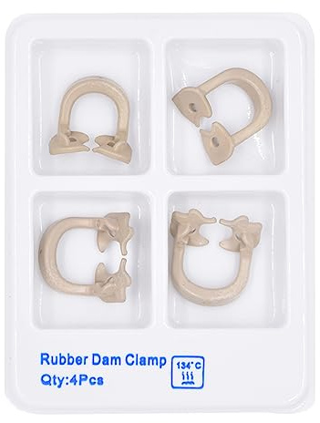 MIBICIRI Dental Rubber Dam Clamps Clip(Brown) | Rubber Material, Resin, Heat Resistant, Prevent Swallowing
