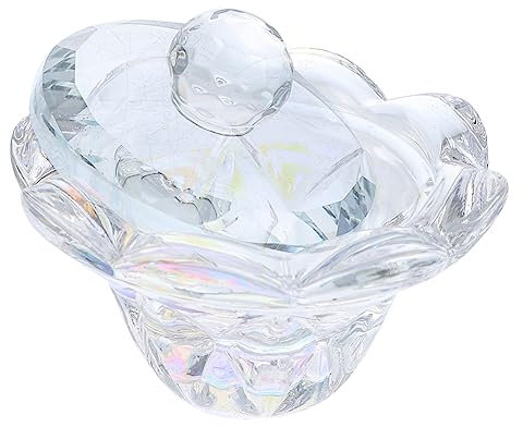HONMEET Crystal Cup Jar Lid for Nail Liquid Bowl for Dish for Nails Art and Gel Polishes Use