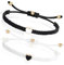 2Pcs Couple Handmade Cord Bracelet Heart Friendship Bracelet String Adjustable Long Distance Matching Bracelets Rope Gift for Couple Boyfriend Girlfriend Best Friend Sister Kids Lovers