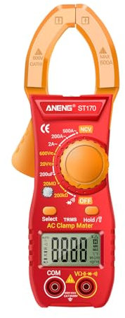 ST170 Smart Clamp Meter 1999 Counts Auto-ranging Digital Multimeter LCD Screen AC DC Voltage AC Current Tester LED Flashlight NCV Induction Voltage Meter Resistance acitance Diode Testing