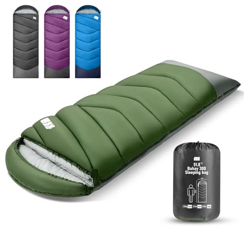 30°F Adult Cold Weather Sleeping Bag - Tragbarer, wasserdichter, 4lb/1.8KG Leichter Schlafsack mit Kompressionssack für Camping, Wandern, Reisen, Outdoor- und Indoor-Aktivitäten