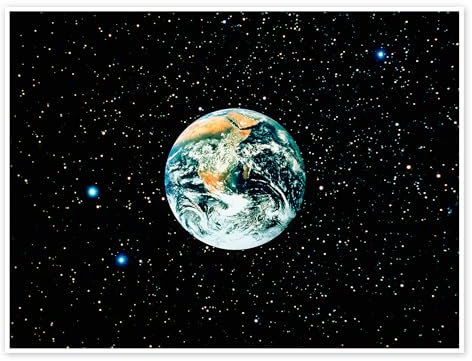 Die Erde von Apollo 17 aus gesehen Poster von NASA 70 x 50 cm Schwarz Wandbilder Wanddeko