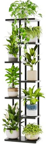 Bamworld Grande supporto per piante da interno a 7 livelli in metallo Porta piante Porta piante per diverse piante in vaso per terrazza giardino angolo balcone soggiorno