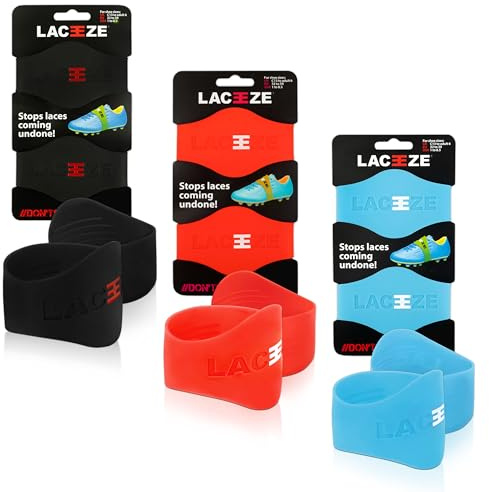 LACEEZE Bands Original 3er Pack passend für Schuhgröße C13 - UK 6,5 hält Schnürsenkel beim Sport, Fußball, Rugby gebunden