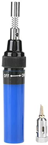 Gas Blow Soldering Iron, gas soldering iron Cordless Butane Gas Blow Torch Soldering Iron Gun Welding Pen Tool Portable Multifunction Iron Pen 1300℃, butane soldering iron for Precision Soldering (Blu