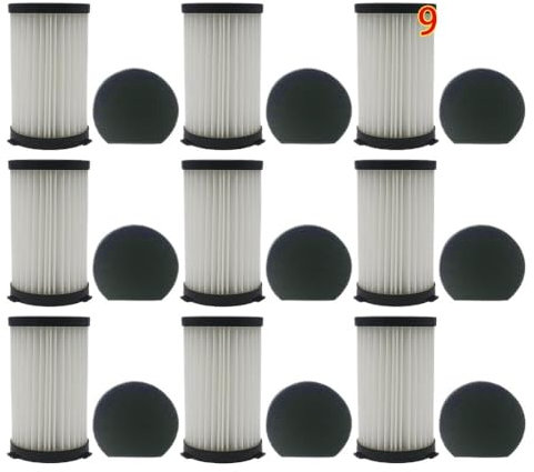 JrEam Filtro Hepa for MooSoo D600 D601 Cecotec Conga Thunderbrush 520 550 560 Ariete Handy Force 2761 2759 RBT Parti for aspirapolvere(9 PCS)