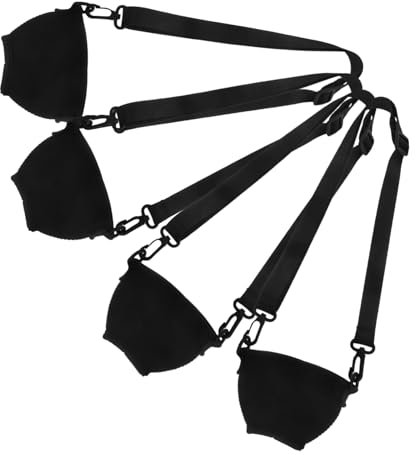 TOPBATHY 4 Pcs Wine Glass Insulators Adjustable Neck Strap Neoprene Stemmed Glasses Lanyard Necklace for Festivals and Events Black Large Size Funnel