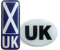 Tek Automotive Twin Pack Polydome Oval UK & Scotland Saltire Resin Number Plate Stickers – Self Adhesive 3D Gel Badges for Motorbikes & Vehicles – Waterproof & UV Resistant – Legal UK Travel Sticker