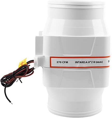 Qqmora 4 Inches Inline Bilge Air Blower DC Strong Ventilation Fan for Yacht, RV, Marine Bilge, In Line Ventilation, Caravan Air Blower Fan (24V)