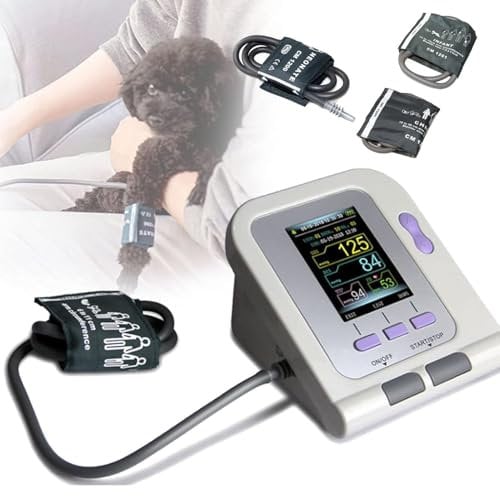 Digitales Blutdruckmessgerät für Veterinärmedizin, Manschette, elektronisches Desktop-Blutdruckmessgerät für Katzen/Hunde/Schafe/Pferde/Elefanten, Haustier-Tierpflege, 3 Modi, 3 Manschetten