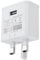 1 set of white British standard mobile phone plug fast charging head, 5V 2A USB Wall Charger, 3-Pin Mains Power Adapter for Tablets, E-Readers, USB Fans & Mirror Lights