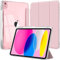 EspZanthic Custodia per iPad (A16) 11a/10a Generazione (2025/2022) con Portapenne e Morbido TPU Bumper, Posteriore Chiaro Trasparente Supporto per Tablet Cover Antiurto, Rosa