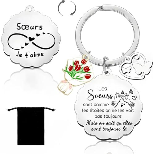 YZLPLP Cadeau Soeur Cadeau Belle Soeur Porte Clef Idee Cadeau Saint Valentin Pour Soeur Cadeau Pour Soeur Cadeau Pour Ma Soeur Cadeau Pour Sa Soeur Idée Cadeau Soeur Original Cadeau Pour Une Soeur