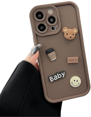 Bakicey Kompatibel mit iPhone 11 Pro Hülle,3D Teddy Bear Pattern Design Soft Silicone Schutzhülle Aesthetic Stoßfest Kratzfest Mädchen Ultra Thin Case Cover für iPhone 11 Pro,Kaffee