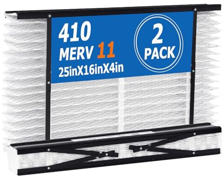 2 Pack 410 Replacement Filter Compatible with AprilAire Whole House Air Purifier 1410, 1610, 2410, 2416, 3410, 4400, MERV 11 Filters, Actual Size: 28x16x4, Nominal Size: 25x16x4