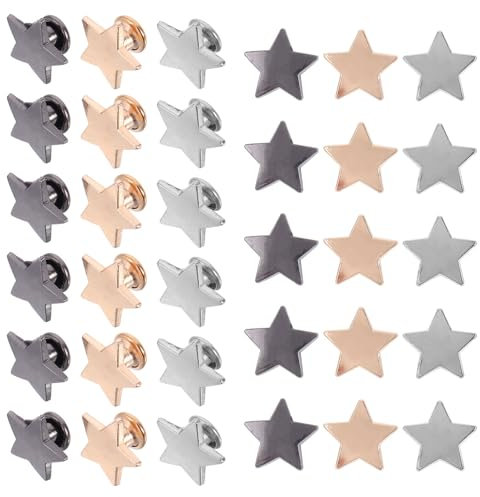 DOITOOL 60 Juegos Remache estrella de cinco puntas picos de ropa tachuelas de metal para chaqueta picos para la ropa pernos de ropa remaches estrella tachuelas de parche Camisas planchar